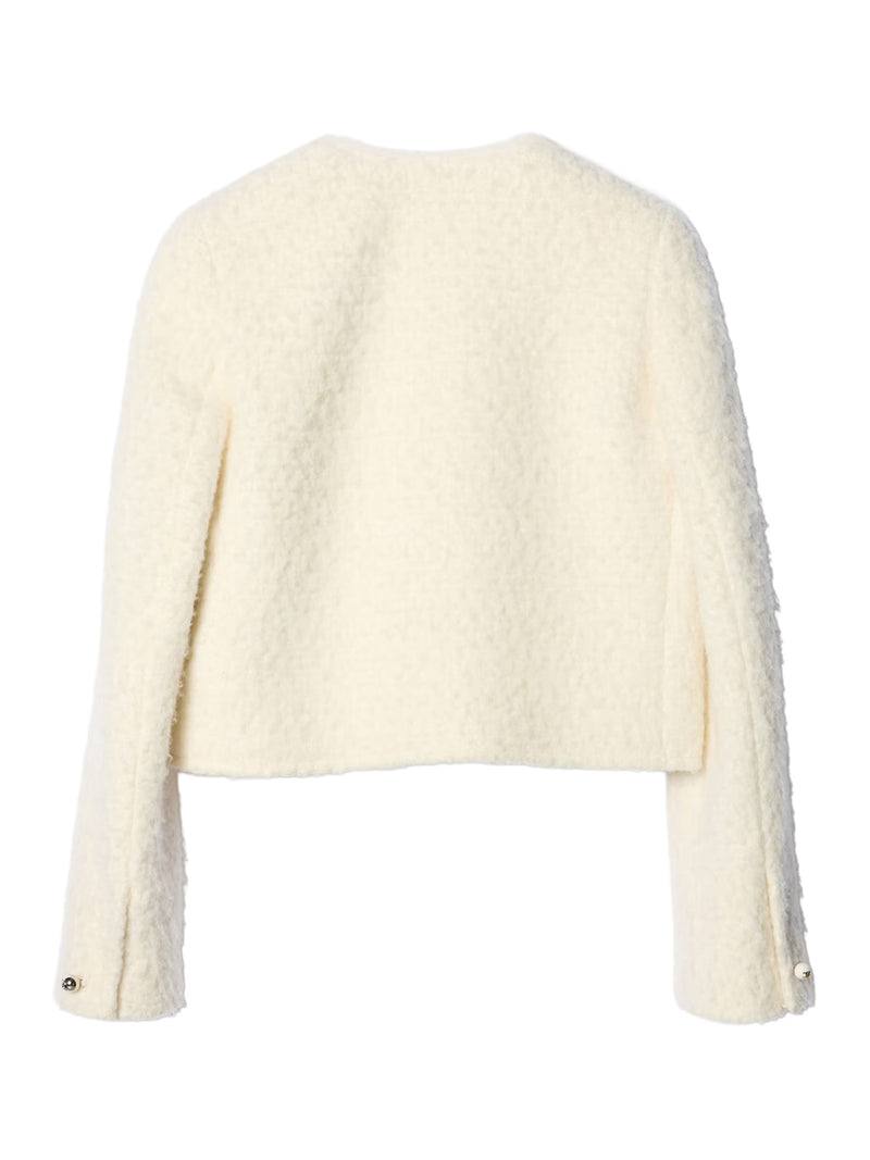 Celine Women Icon Jacket In Natté Cashmere And Wool