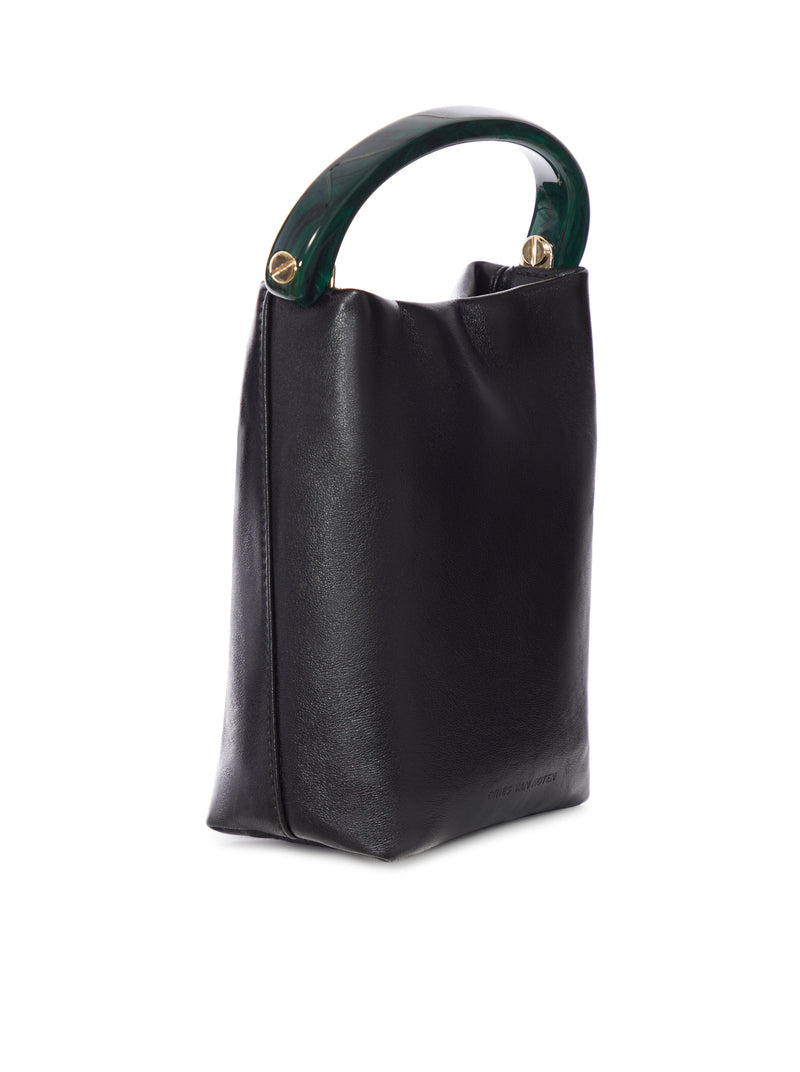 Dries Van Noten Women Leather Bucket Bag With Rigid Handle