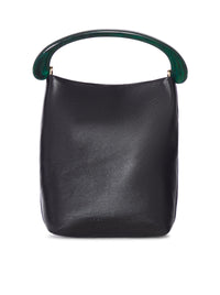 Dries Van Noten Women Leather Bucket Bag With Rigid Handle