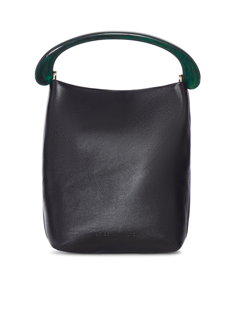 Dries Van Noten Women Leather Bucket Bag With Rigid Handle