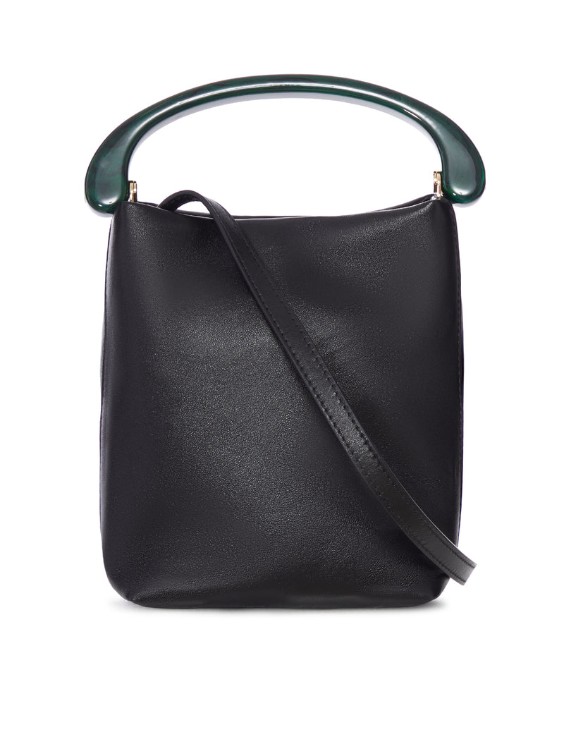 Dries Van Noten Women Leather Bucket Bag With Rigid Handle
