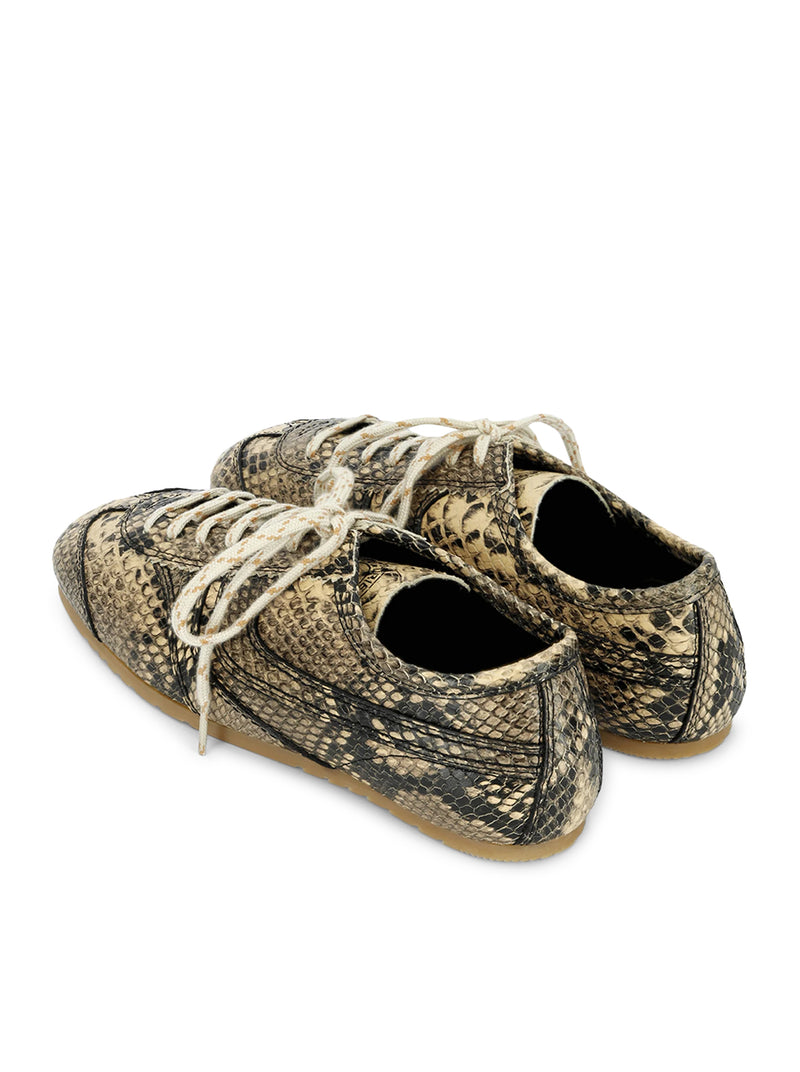 Dries Van Noten Women 70S-Style Snakeskin-Effect Leather Sneakers