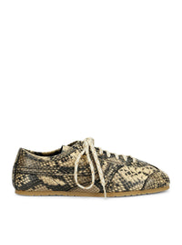 Dries Van Noten Women 70S-Style Snakeskin-Effect Leather Sneakers