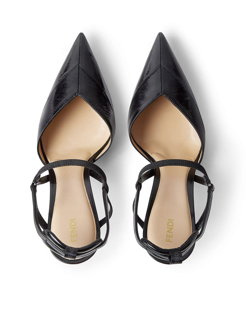 Fendi Women Very Colibrì Black Missina High Heel Slingback