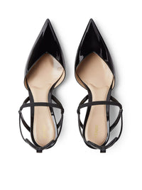 Fendi Women Very Colibrì Slingback With Medium Heel In Black Patent Leather