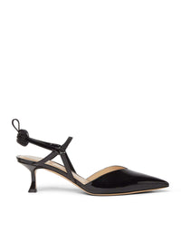 Fendi Women Very Colibrì Slingback With Medium Heel In Black Patent Leather