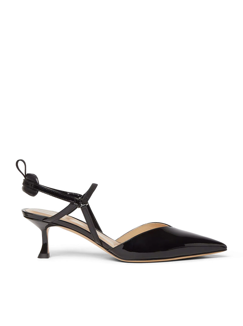 Fendi Women Very Colibrì Slingback With Medium Heel In Black Patent Leather