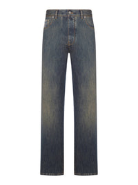Fendi Fendi Men Long Regular Jeans In Stone Wash Blue