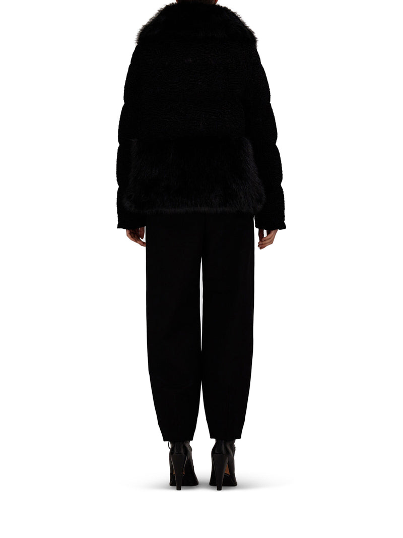 Herno Women Faux Fur Jacket With Astrakhan Effect