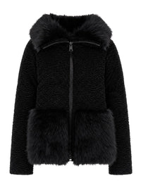 Herno Women Faux Fur Jacket With Astrakhan Effect