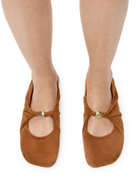 Loewe Women Pebble Soft Ballet Flats In Suede Goatskin