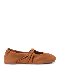 Loewe Women Pebble Soft Ballet Flats In Suede Goatskin