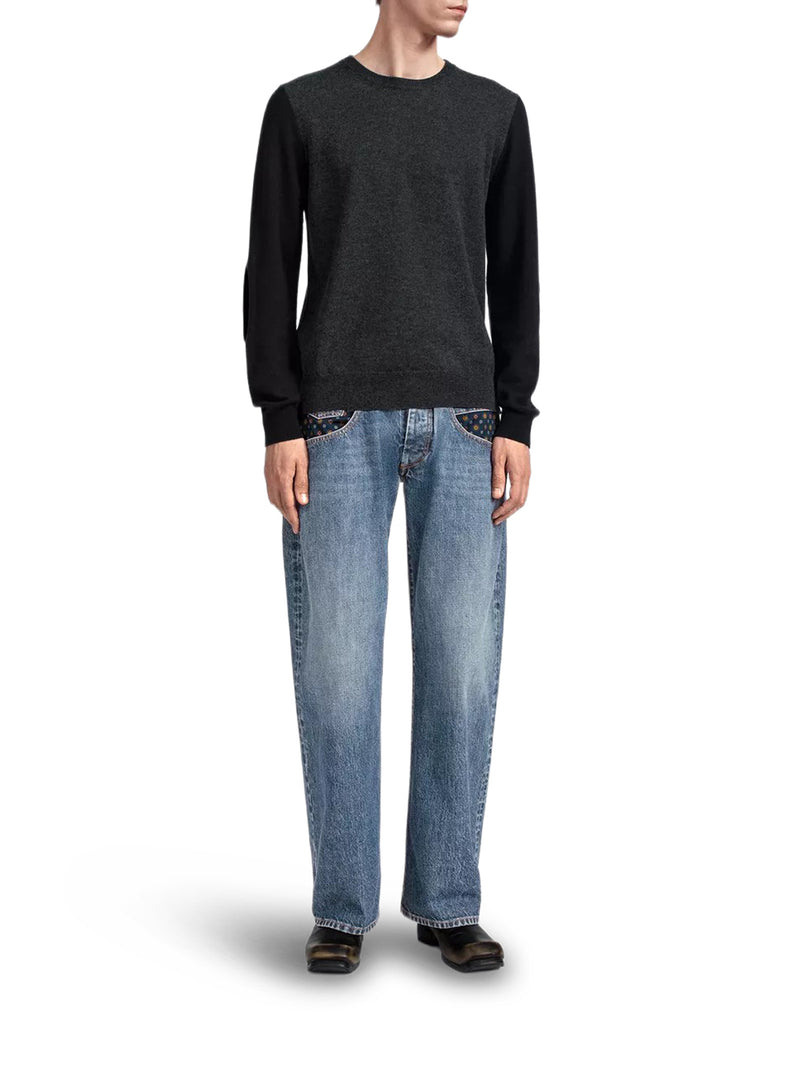 Maison Margiela Men Color-Block Crew-Neck Sweater