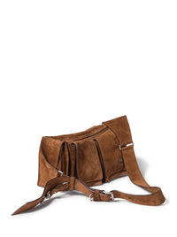 Miu Miu Women Utilitaire Shoulder Bag In Suede Leather