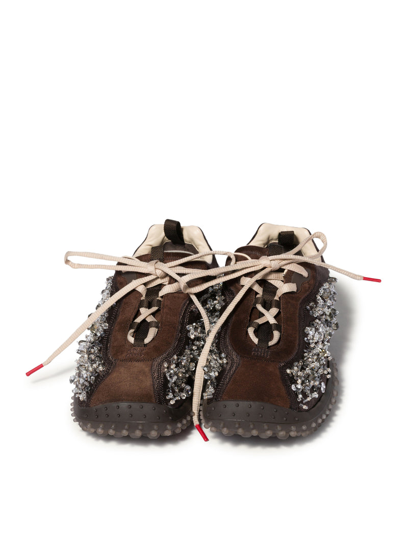 Miu Miu Women Bubble Sneakers In Technical Fabric And Suede With