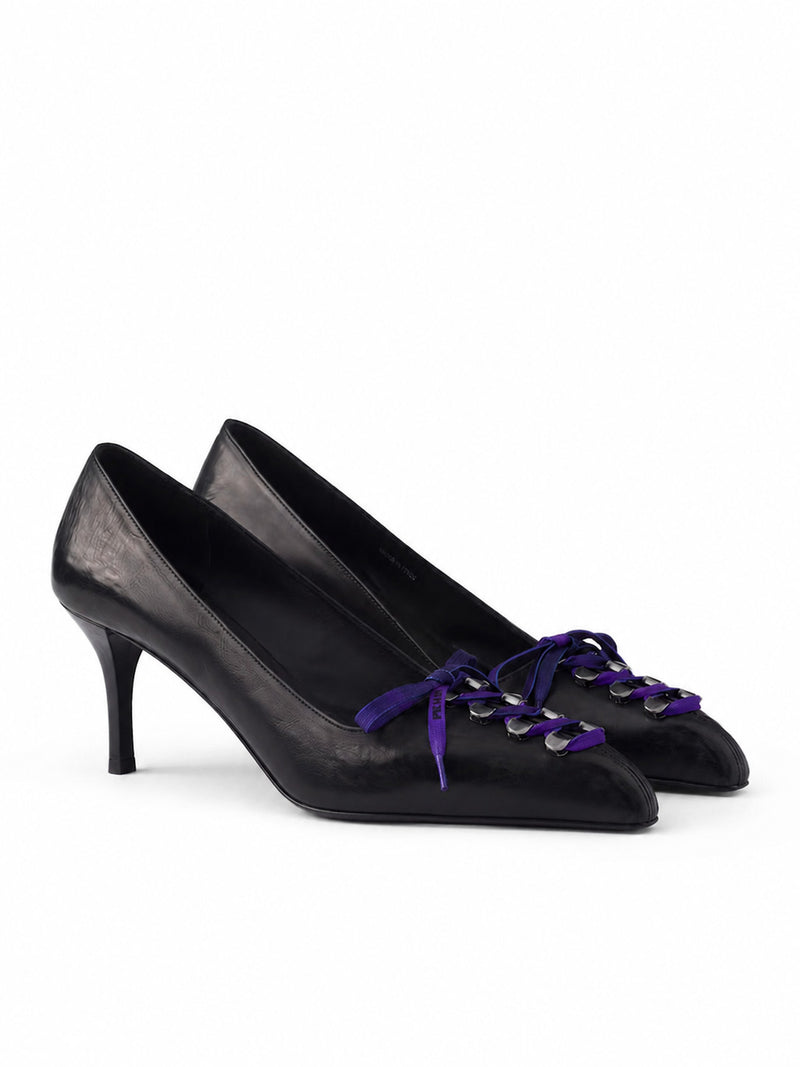 Prada Women Décolleté In Antique Effect Leather