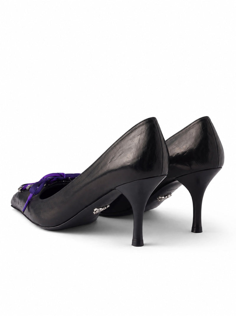 Prada Women Décolleté In Antique Effect Leather