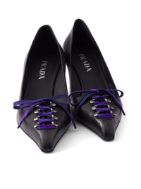 Prada Women Décolleté In Antique Effect Leather
