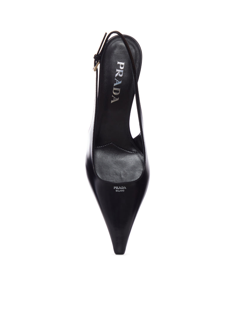 Prada Women Leather Slingback Pump