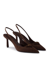 Prada Women Slingback Suede Leather Pumps