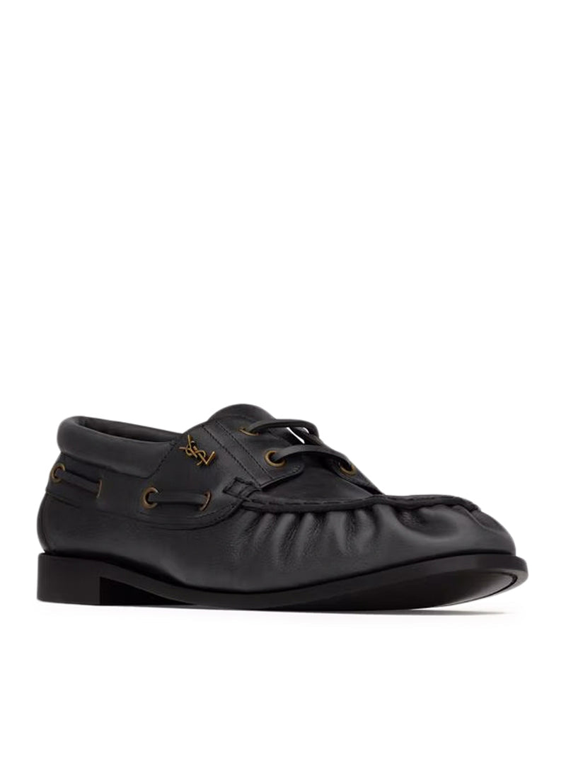 Saint Laurent Men Le Loafer Bateau Loafers In Smooth Leather