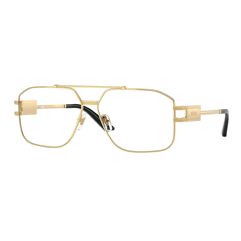 Versace Versace Eyeglasses Aviator Full Rim, Gunmetal Frame and Clear Demo Lenses Lens VE13021001