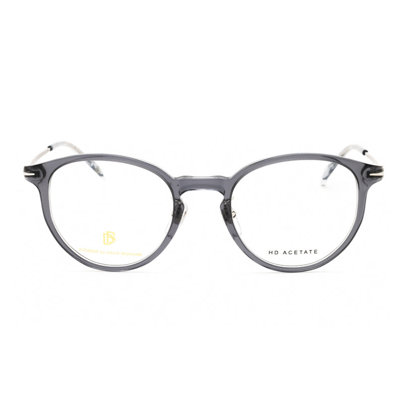 David Beckham Eyeglasses Round Full Rim, Grey Silver Frame and Clear Demo Lenses Lens DB1149/G09RQ00