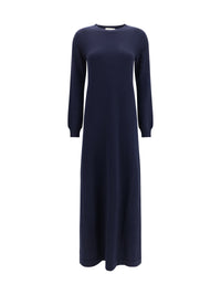 Malo Women Long Cashmere Crewneck Dress