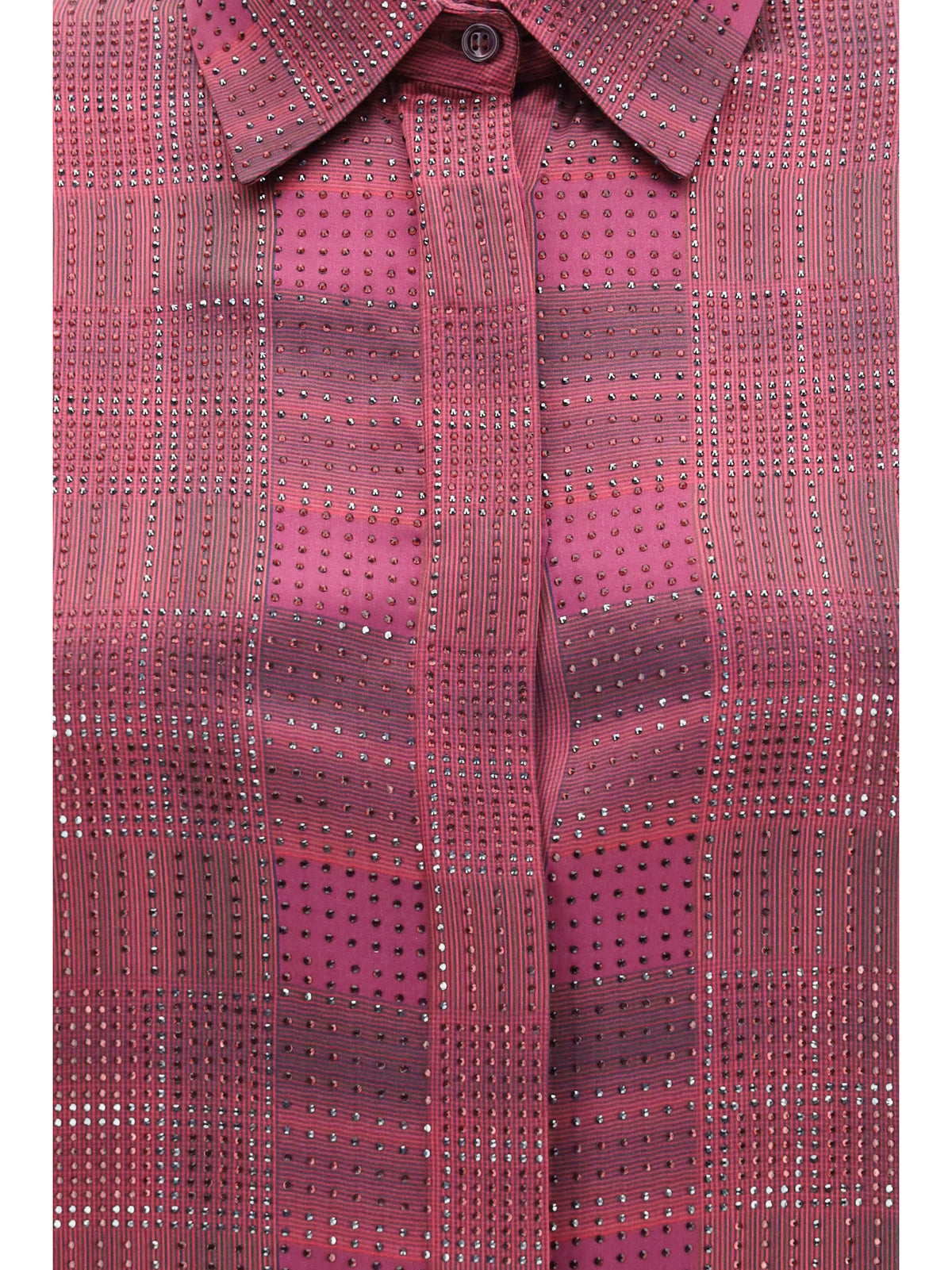 Ermanno Scervino Women Crystal Check Satin Shirt