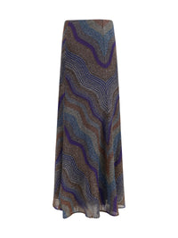 Missoni Women Sequined Chevron Lamé Viscose Long Skirt