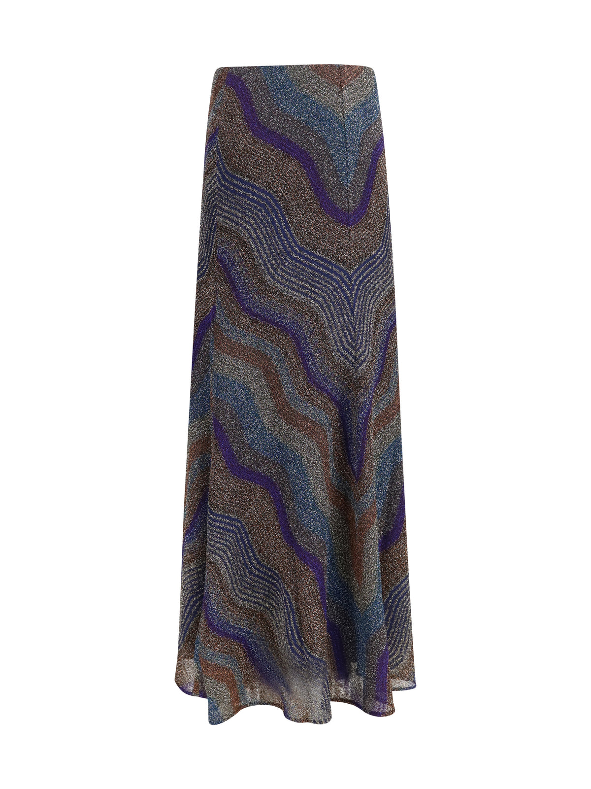 Missoni Women Sequined Chevron Lamé Viscose Long Skirt
