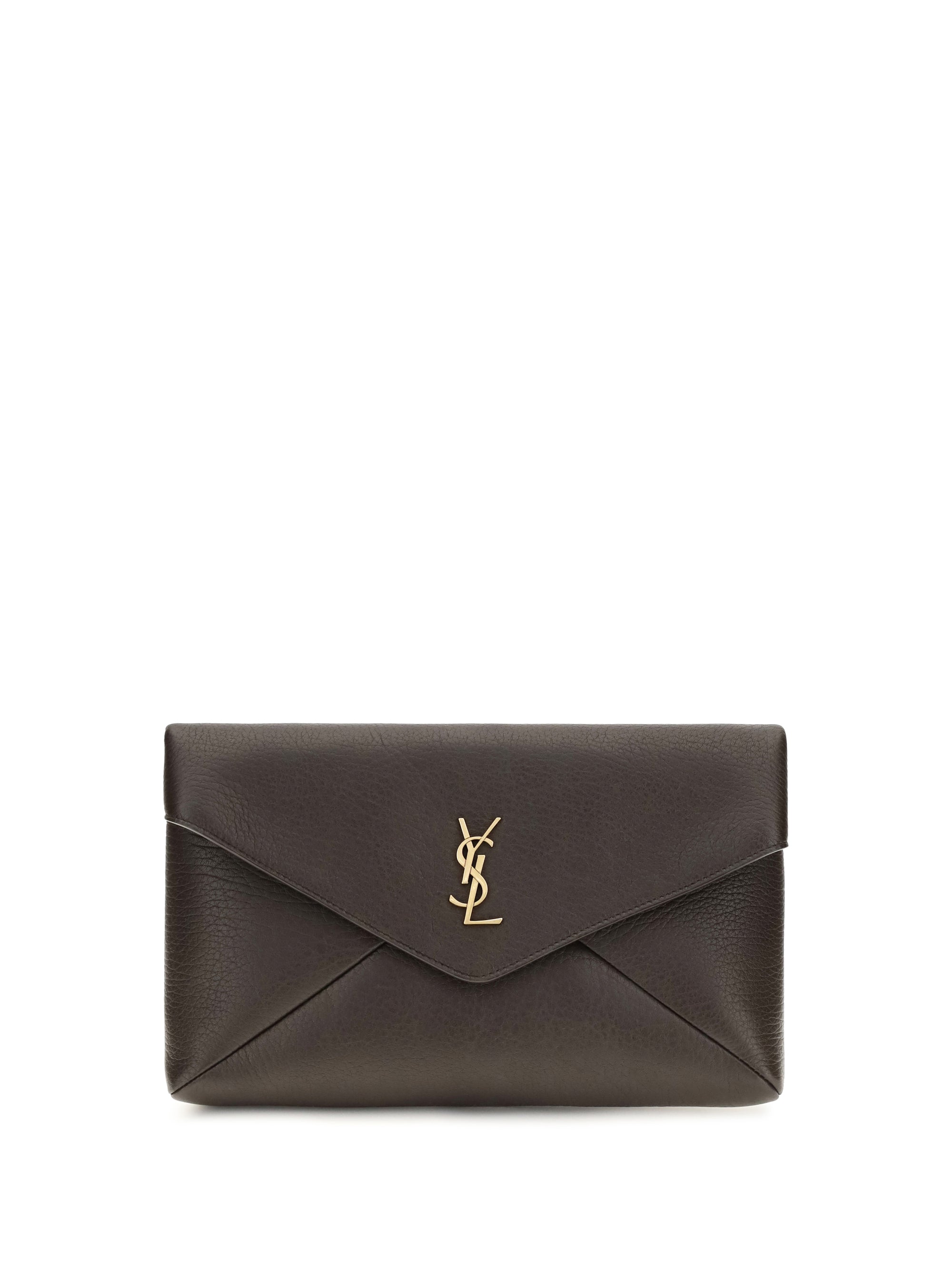 SAINT LAURENT Saint Laurent Women Envelope Leather Clutch