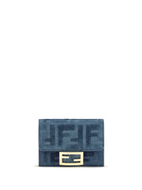 Fendi Women Trifold Wallet With Ff Monogram In Jacquard