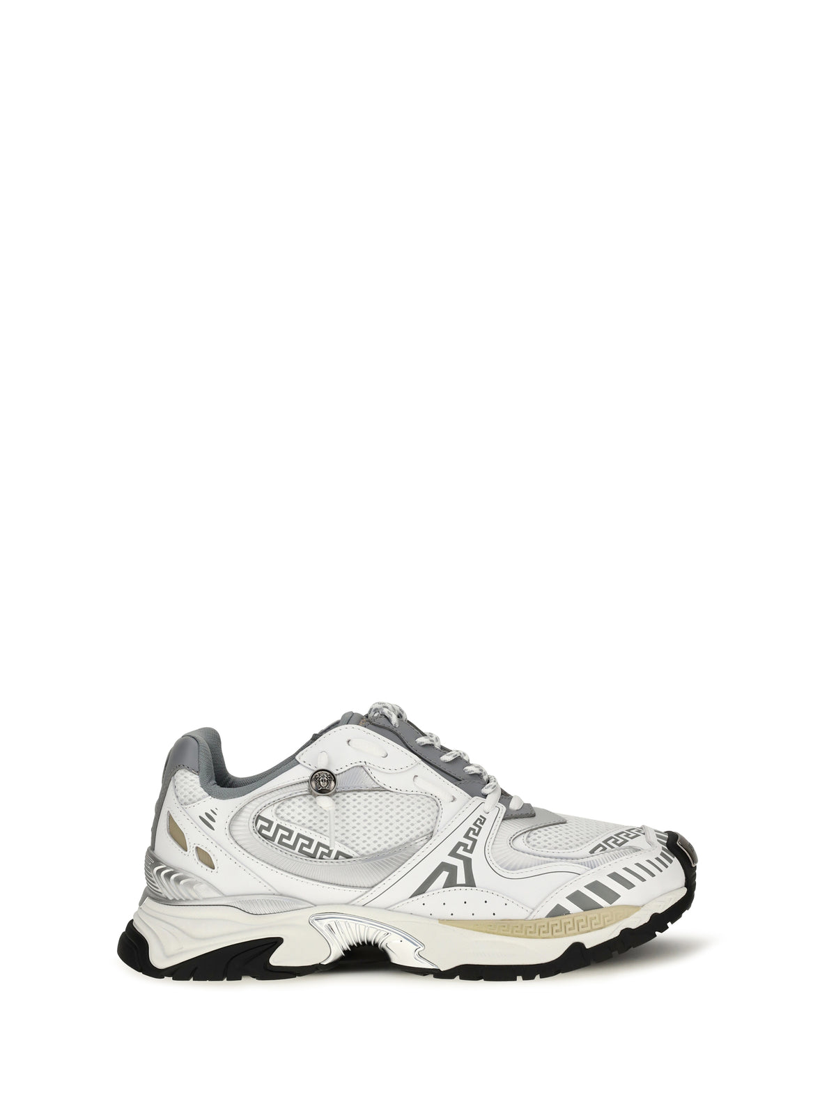 Versace Men Icaro Sneakers In Fabric, Mesh And Leather