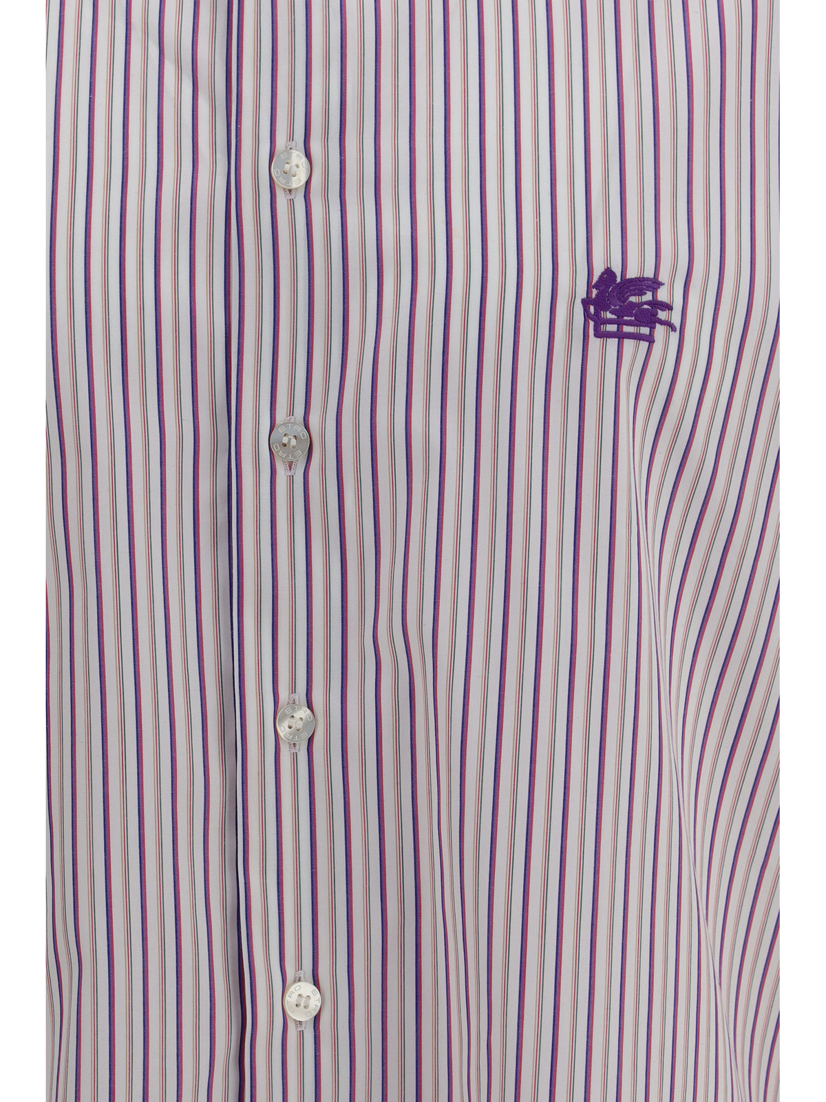 ETRO Etro Men Roma Striped Cotton Shirt With Pegaso Logo