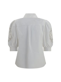 Valentino Women Shirt With Sangallo Lace Sleeves