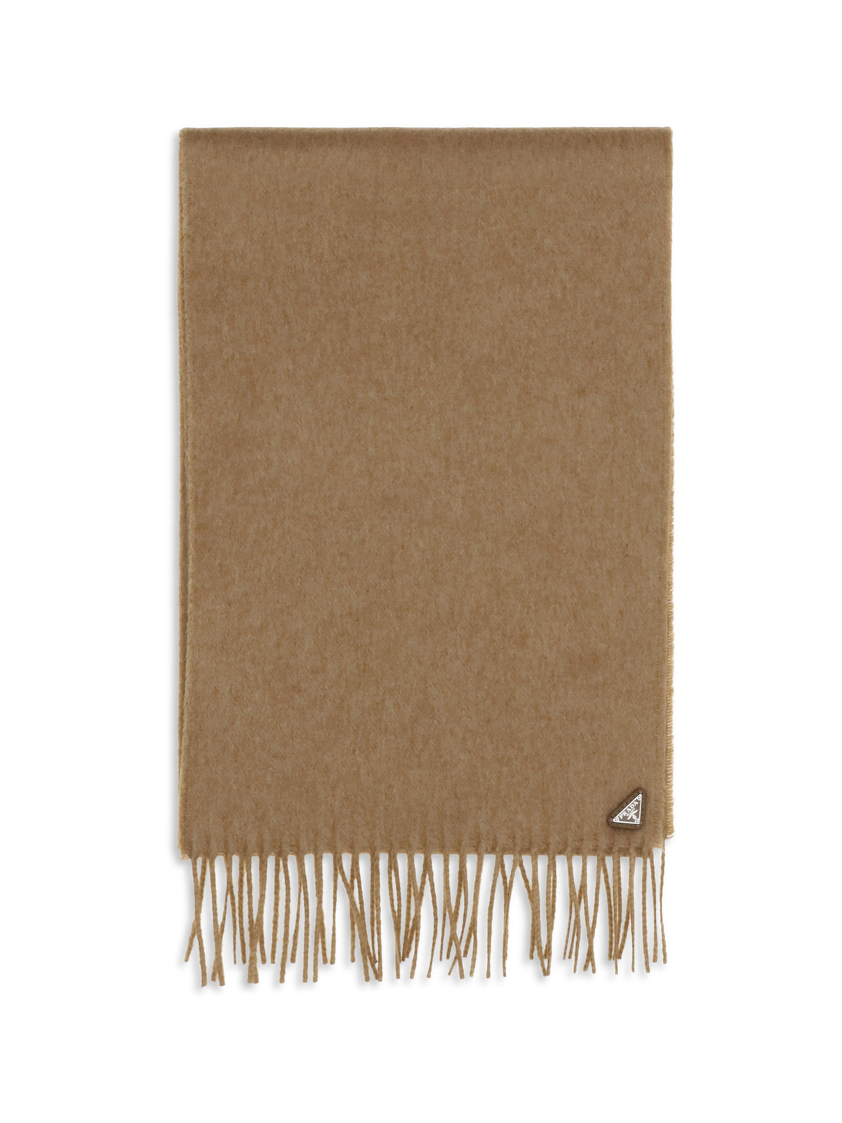 Prada Men Silk And Cashmere Scarf With Fringes