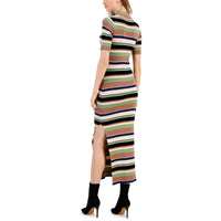 Esme Womens Striped Maxi Sweaterdress