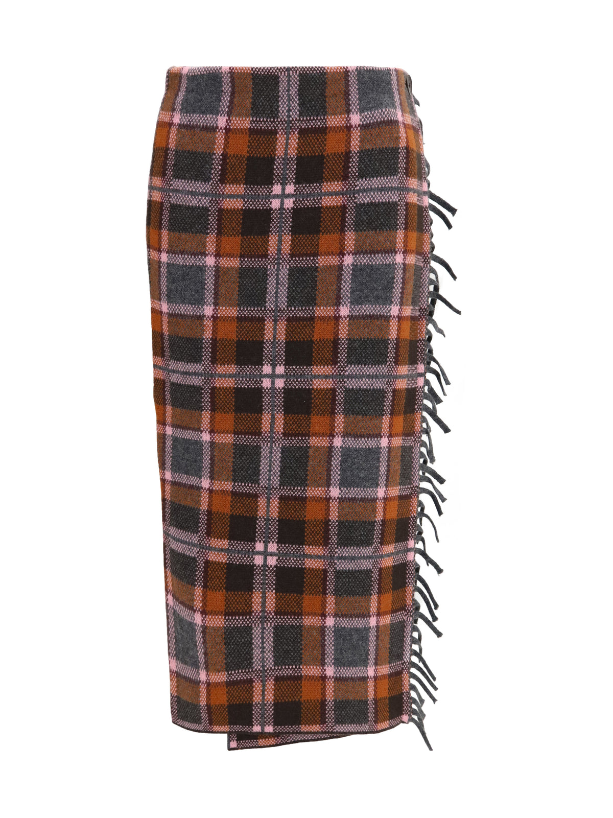 GUEST IN RESIDENCE Guest In Residence Women Tartan Fringed Wrap Skirt