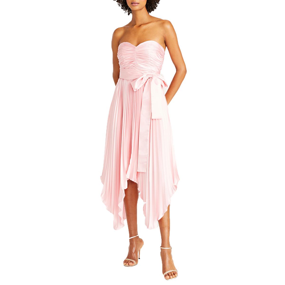 Womens Pleated Recycled Polyester Midi Dress