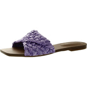 Moral Womens Faux Leather Woven Slide Sandals