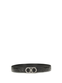 Ferragamo Men Reversible Leather Gancini Belt