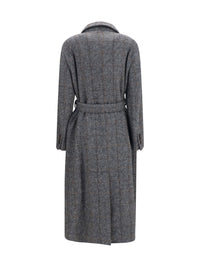 Brunello Cucinelli Women Long Alpaca-Blend Coat With Belt