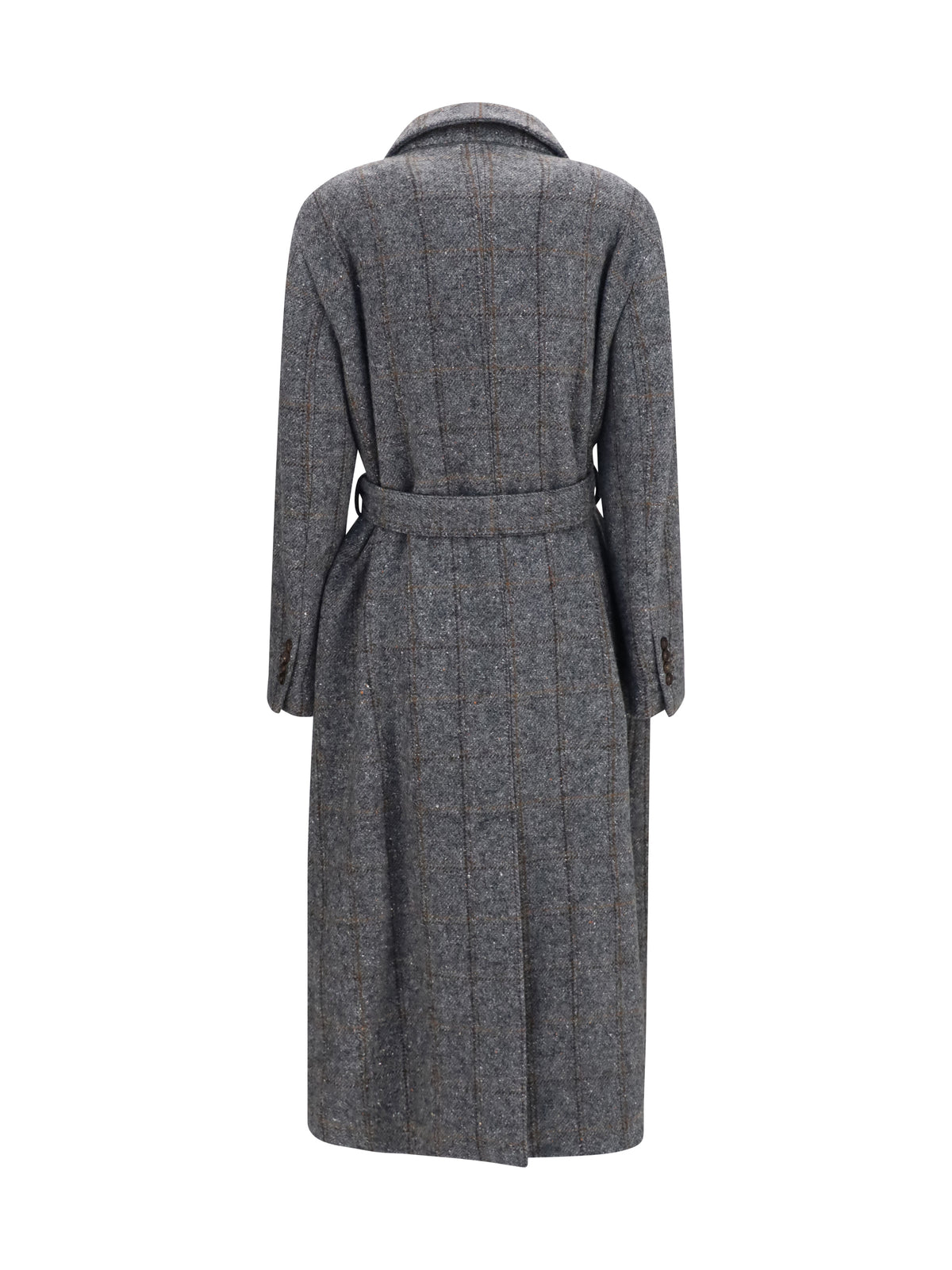 Brunello Cucinelli Women Long Alpaca-Blend Coat With Belt
