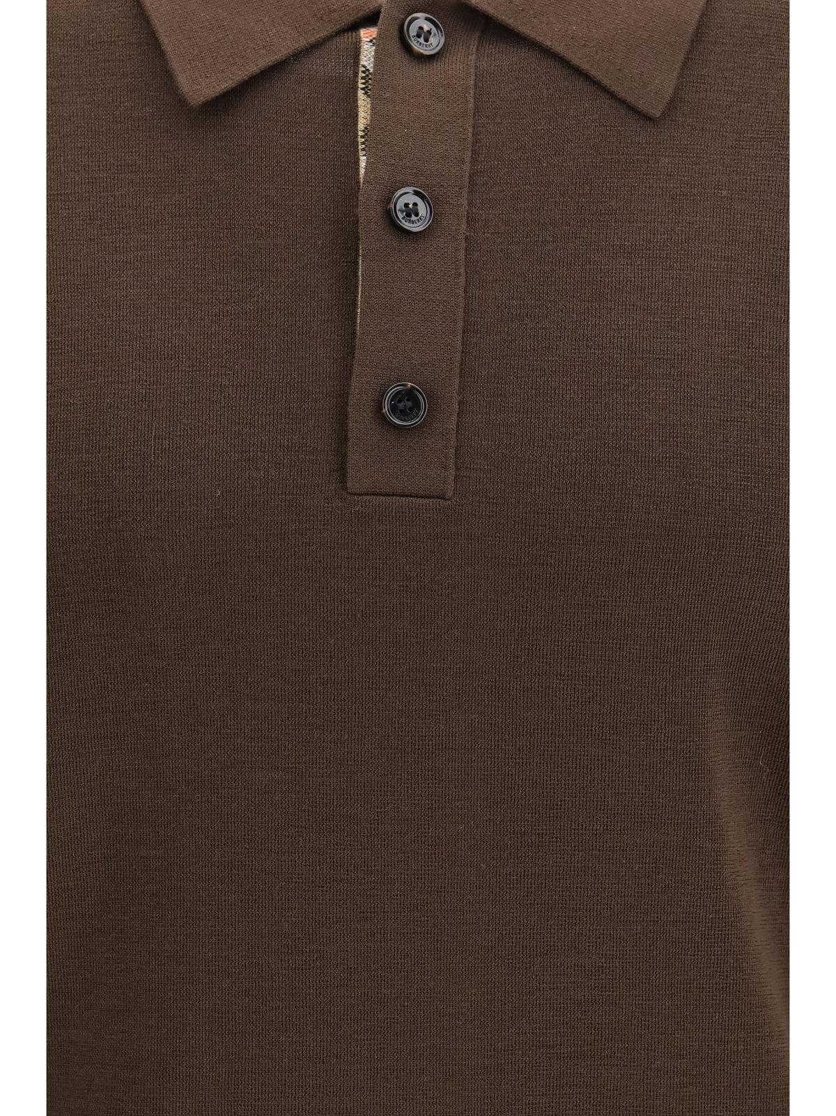 Burberry Men Long-Sleeve Wool Polo