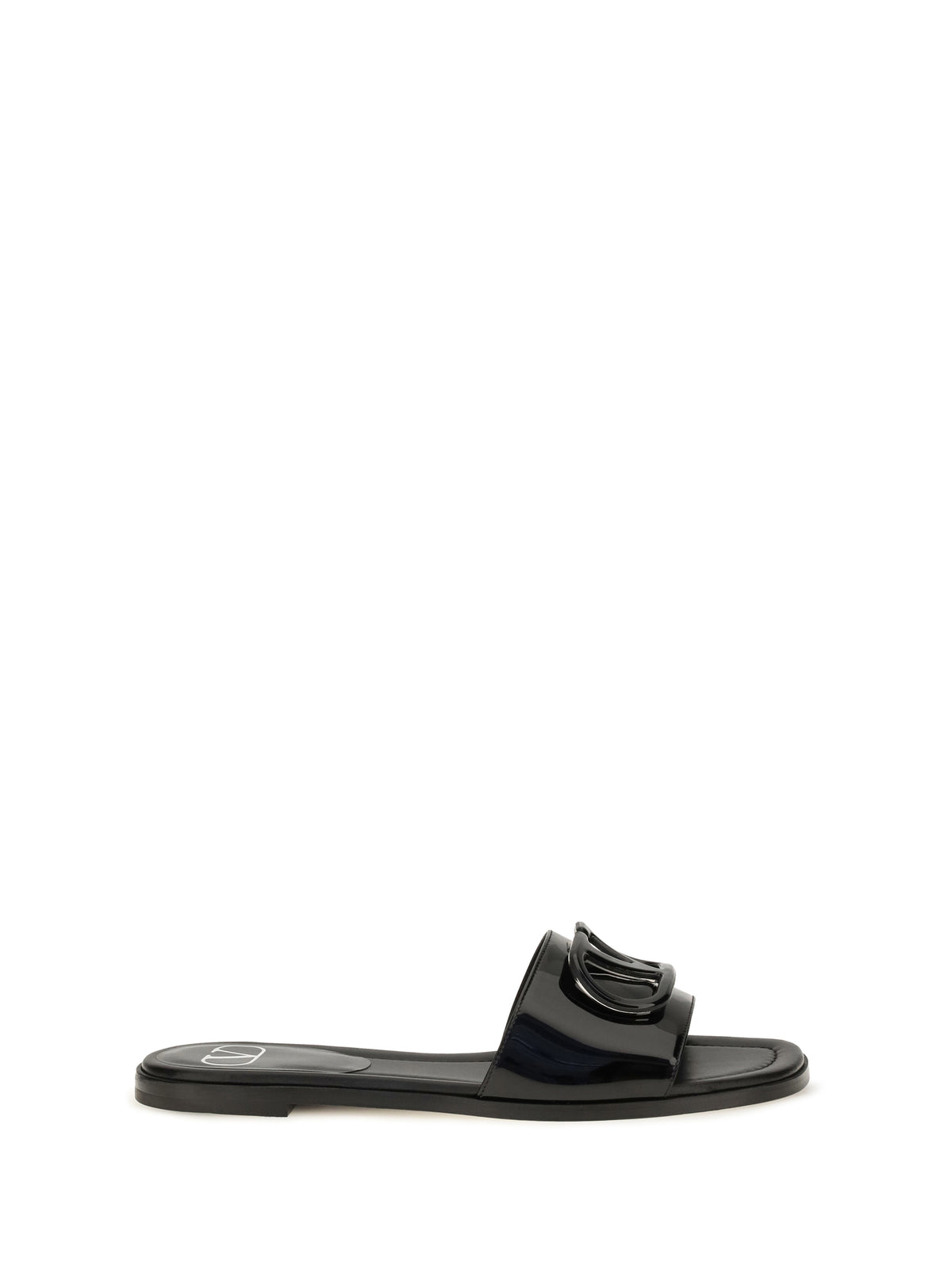 Valentino Garavani Women Vlogo Patent Leather Slide Sandals
