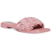 Zeal Womens Braided Embellished Slide Sandals