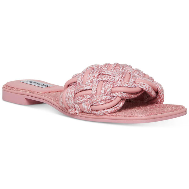 Zeal Womens Braided Embellished Slide Sandals