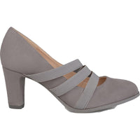 Loren Womens Faux Suede Strappy Heels 7.5 Medium Grey