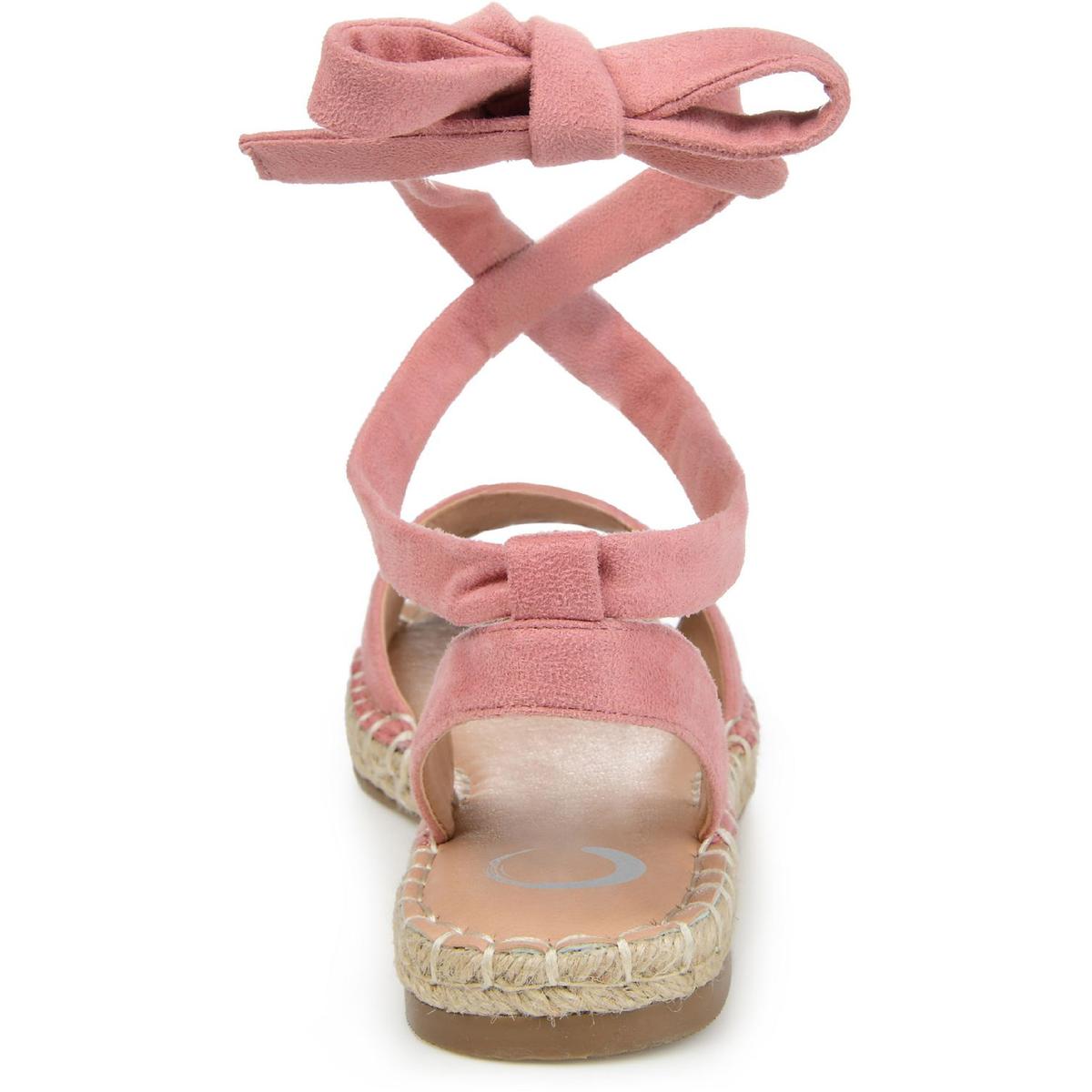 Emelie Womens Lace-Up Faux Suede Flat Sandals